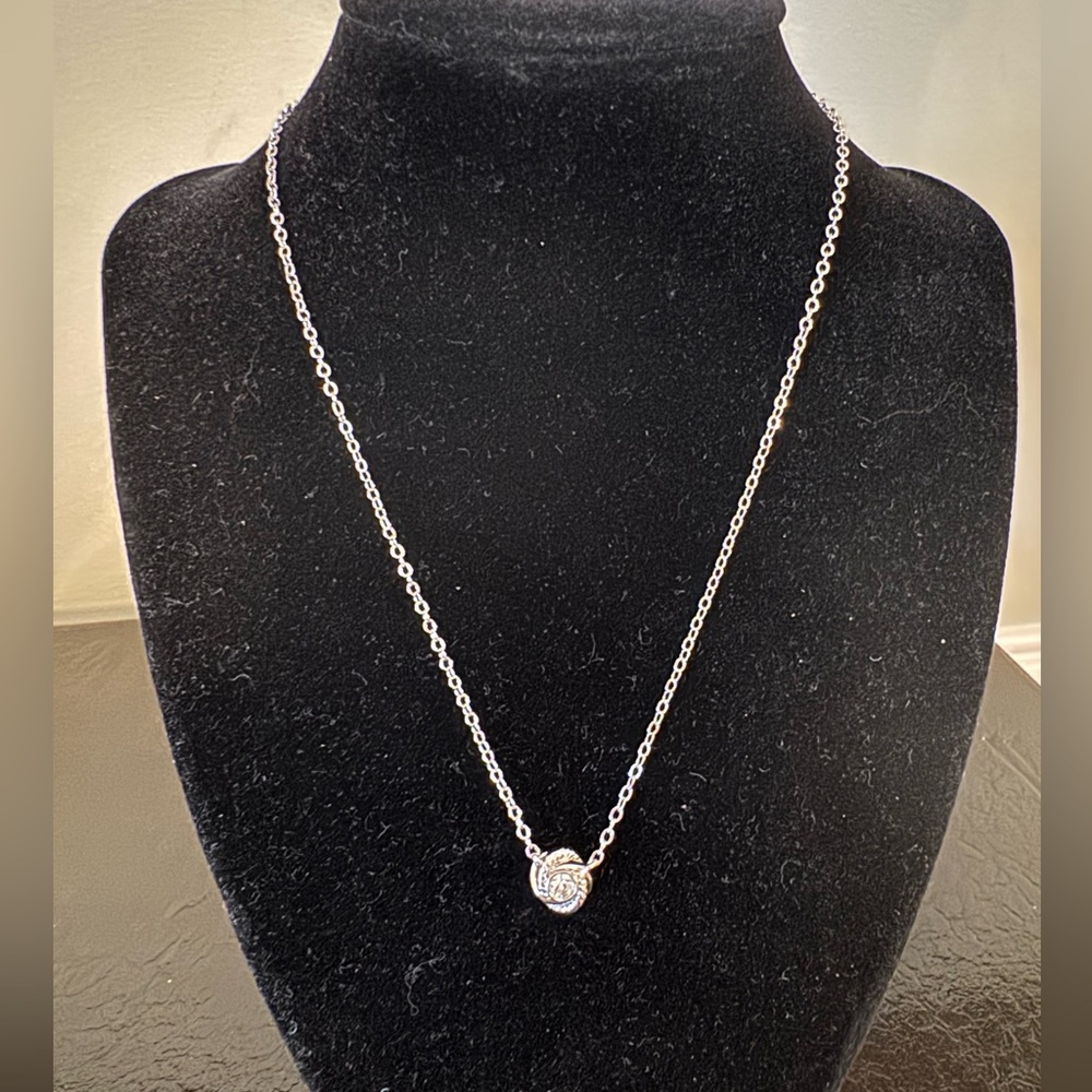 KATE SPADE Infinity & Beyond Knot Mini Necklace Clear/Silver - Picture 4 of 7
